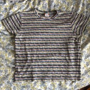 Vintage 90s Y2K trippy striped baby tee